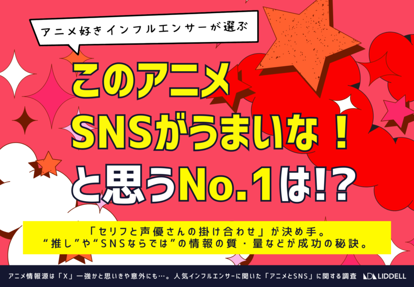 アニメ好きインフルエンサーが選ぶ「このアニメ、SNSがうまいな！」と思うNo. 1は！？