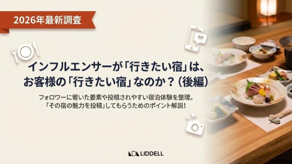 【最新調査｜後編】ホテル・旅館の集客に役立つ実態調査を公開！インフルエンサーが「行きたい宿」は、顧客の「行きたい宿」なのか？
