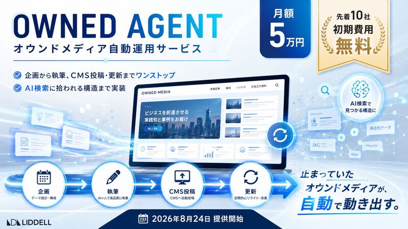 【先着10社・初期費用無料】オウンドメディア担当者を月額５万円で。企画から執筆、CMS への投稿・更新まで全工程をワンストップで担います。